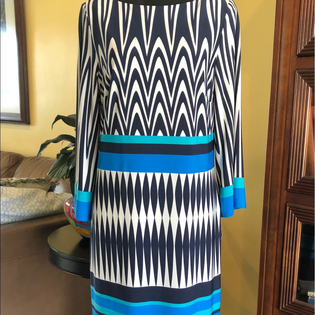 Nwt! Jessica Howard Geometric Print Dress - Size 10